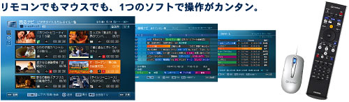 イメージ:リモコンでもマウスでも、1つのソフトで操作がカンタン。