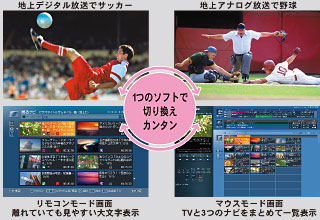 1つのソフトで切り換えカンタン